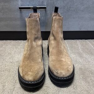 Marc Fisher Tan Suede Chelsea Boots